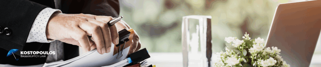 An image of a stressed individual receiving a wage garnishment order, researching online "can debt consolidation stop wage garnishment" to find a solution for their financial challenges.
