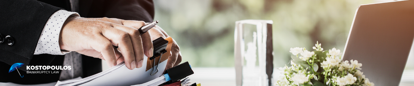 An image of a stressed individual receiving a wage garnishment order, researching online "can debt consolidation stop wage garnishment" to find a solution for their financial challenges.